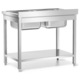 Masa din otel inoxidabil cu chiuveta cu doua vase si raft, Forgast, Dimensiuni masa 120x60x85 cm, Pentru auto-asamblare
