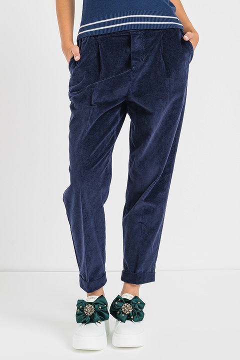 United Colors of Benetton, Pantaloni din reiat cu buzunare oblice, Bleumarin, L