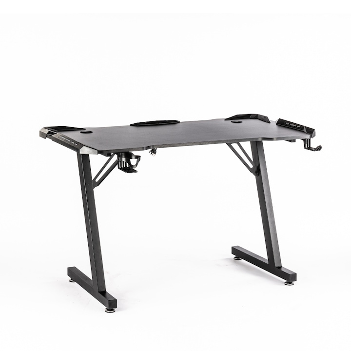 Геймърско бюро, 505BK, 120 x 60 x 73 cm, RGB осветление, стоманена рамка, MDF плот, черно