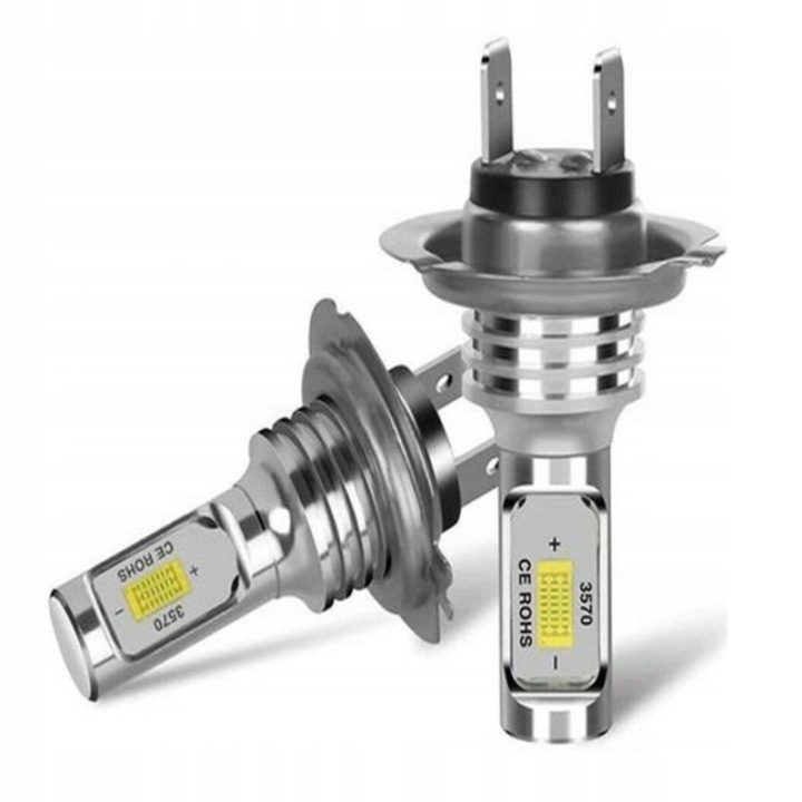 Set de 2 becuri LED H7, AjieQaQ, 6500K, 12000 LM