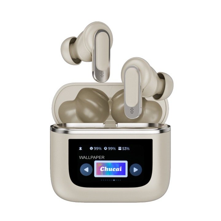 Безжични слушалки In-ear, Chucai, шумопотискане, 32 часа автономност, розово злато, водоустойчив
