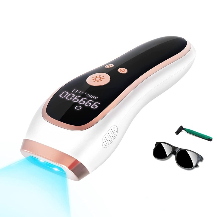 CENYEDA CB-014 Epilator cu puls IPL, 5 niveluri, codra obisnuita, alba - Pentru depilare in siguranta si fara durere