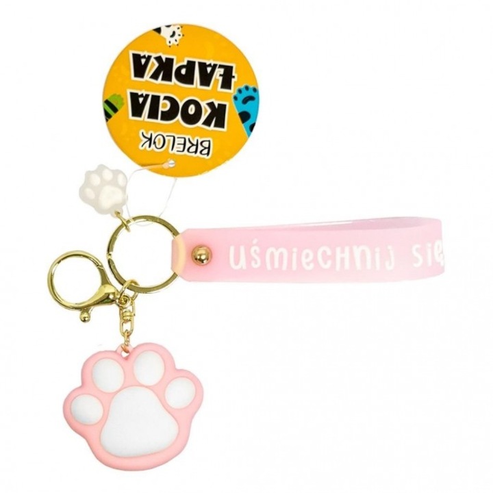 Breloc MCD, labuta pisica, roz, 61x122 mm