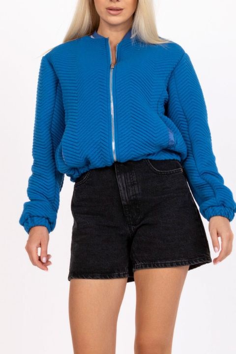 rövid női kabát, Kék