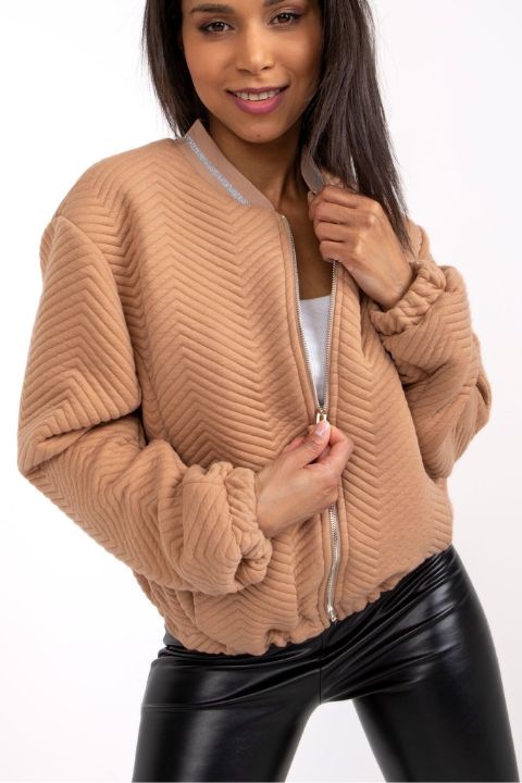 rövid női kabát, Tevebarna