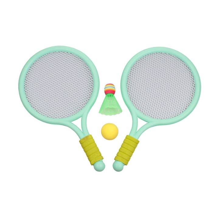 Комплект от 2 плажни ракети за деца, Merco Racket Ball Games, дължина на ракетата 39 см, зелен цвят
