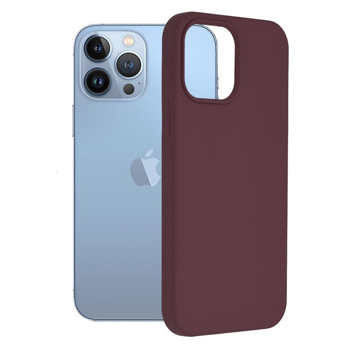 Панел съвместим с Apple 13 Pro Max Techsuit меки ръбове от силикон, plum purple