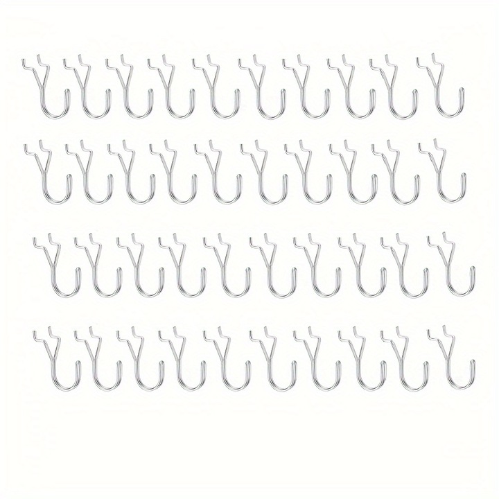 Carlige metalice Niks, 40 buc, argintiu