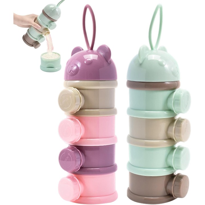 Dozator lapte praf JOGVELO, 4 straturi, set 2 bucati, polipropilena, 22x7.5cm