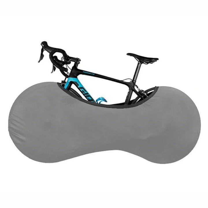 Защитен капак за колела на велосипед, еластичен материал, противопрашен, за интериор, сив