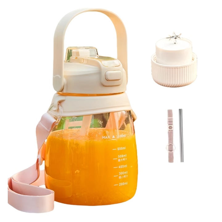 Преносим блендер за сокове, 200W, 10 остриета, сметана