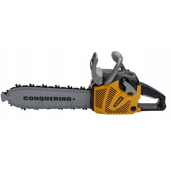 Drujba electrica pentru copii, cu sunete si lumini realiste, lant mobil, Plastic durabil, 3 ani+, Galben