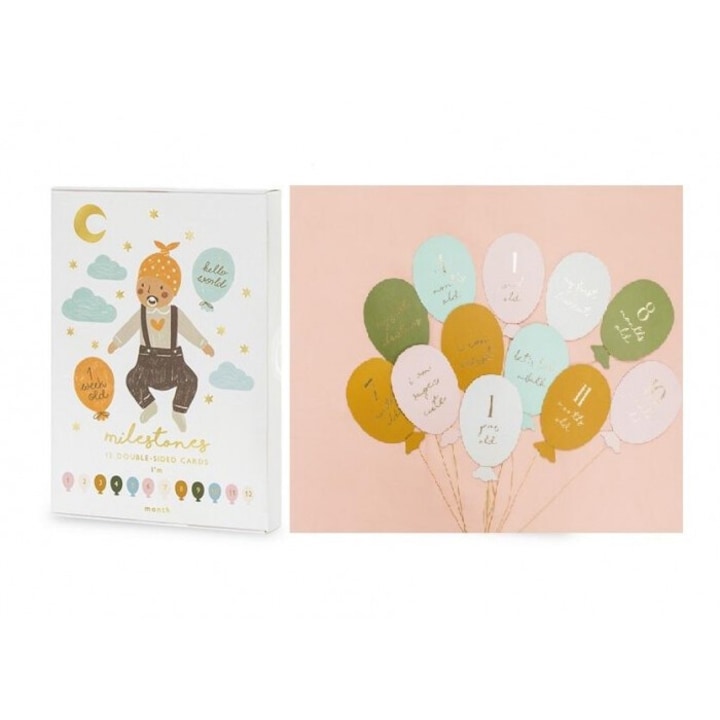 Set de carduri pentru fotografii Baloniki, PartyDeco, multicolor, 11.5x17cm, 12 buc