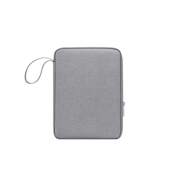 Geanta laptop, husa tip portofoliu, compartimente multiple, maner textil, pentru tablete 12.9-13 inch, gri