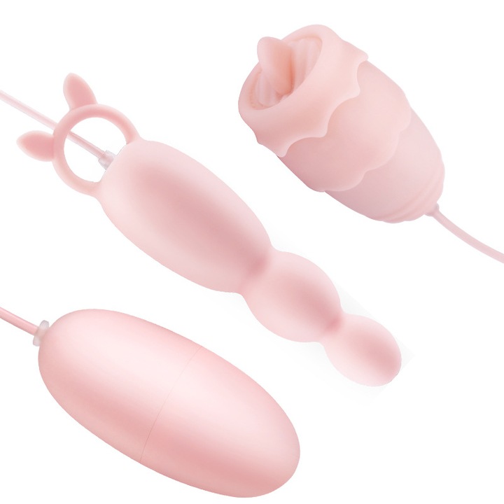 Вибратор и дилдо 2 в 1, засмукване и вибрации, силикон, розов, 7x3 см, водоустойчив