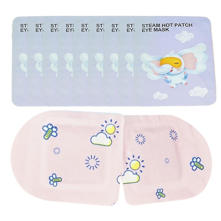 Set 10 Masti de Ochi cu Abur, Autoincalzire, pentru Cercul Negru si Umflaturi, Confortabile, Portabile