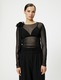 KOTON, Bluza transparenta cu model floral, Negru, M