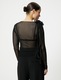 KOTON, Bluza transparenta cu model floral, Negru, M