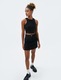 KOTON, Top crop cu decupaj pe spate, Negru, XS