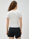 KOTON, Tricou cu imprimeu grafic si decolteu la baza gatului, Alb, S