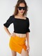 KOTON, Bluza crop cu volane 170145, Negru, M