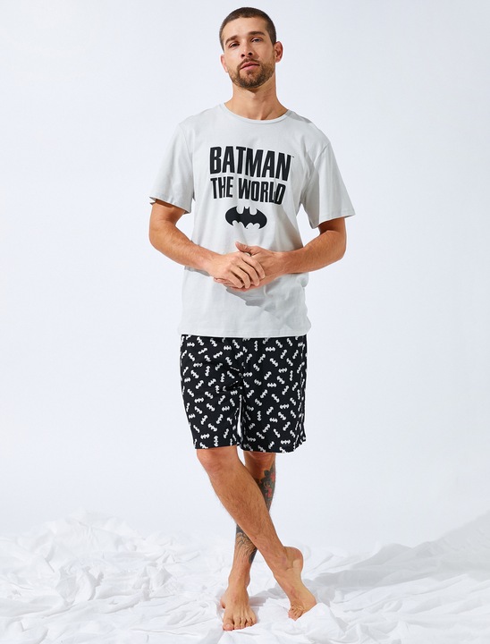 KOTON, Pijama cu imprimeu Batman, Negru, L