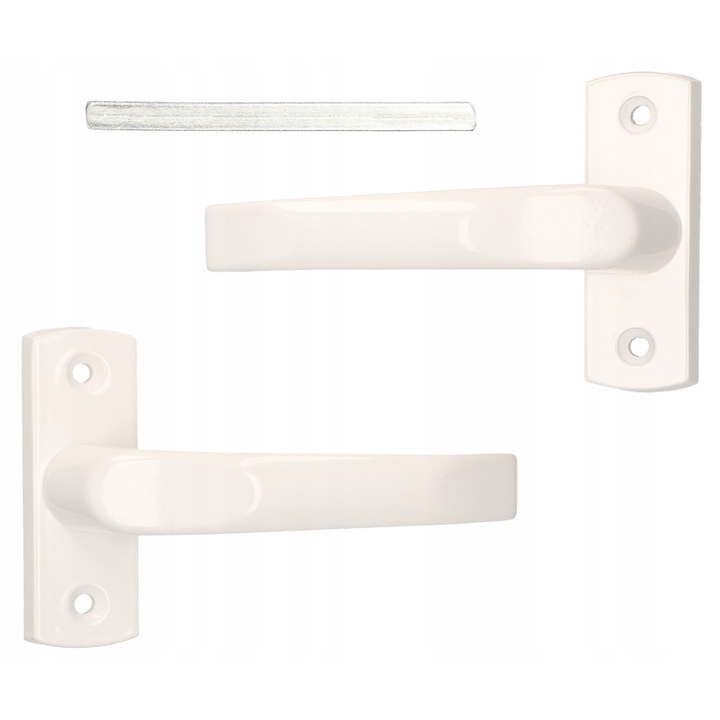 Set manere usa Kotarbau, ergonomic, zinc si aluminiu, alb, 125mm