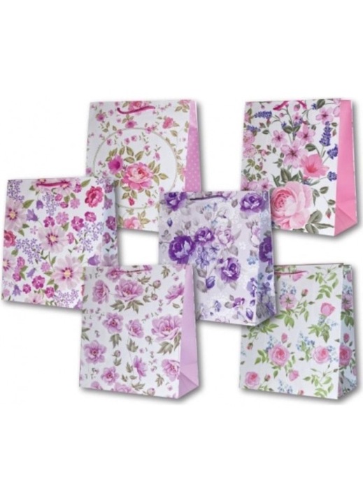 6 db-os Panorama papírcsomag, vegyes virágminták, 267x428 mm