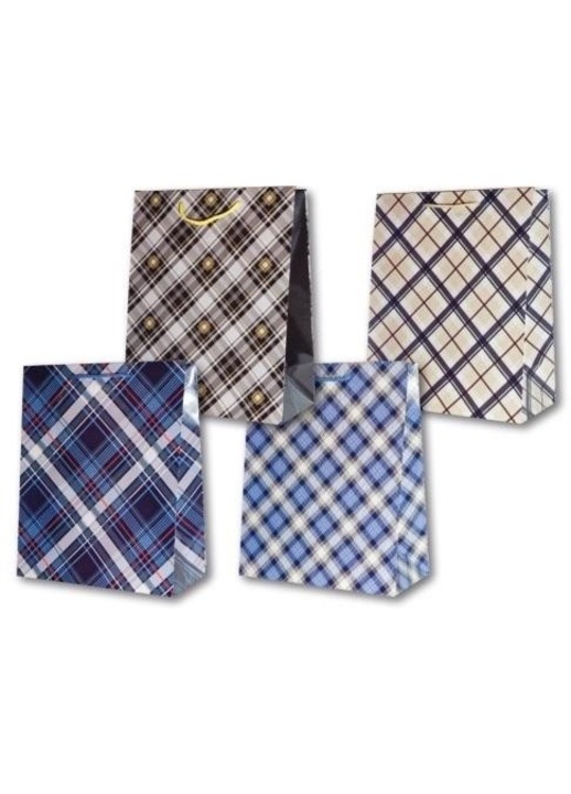 4 darab laminált papírcsomagolás készlet, Panoráma, kockás modell, vegyes minták, 266x336mm