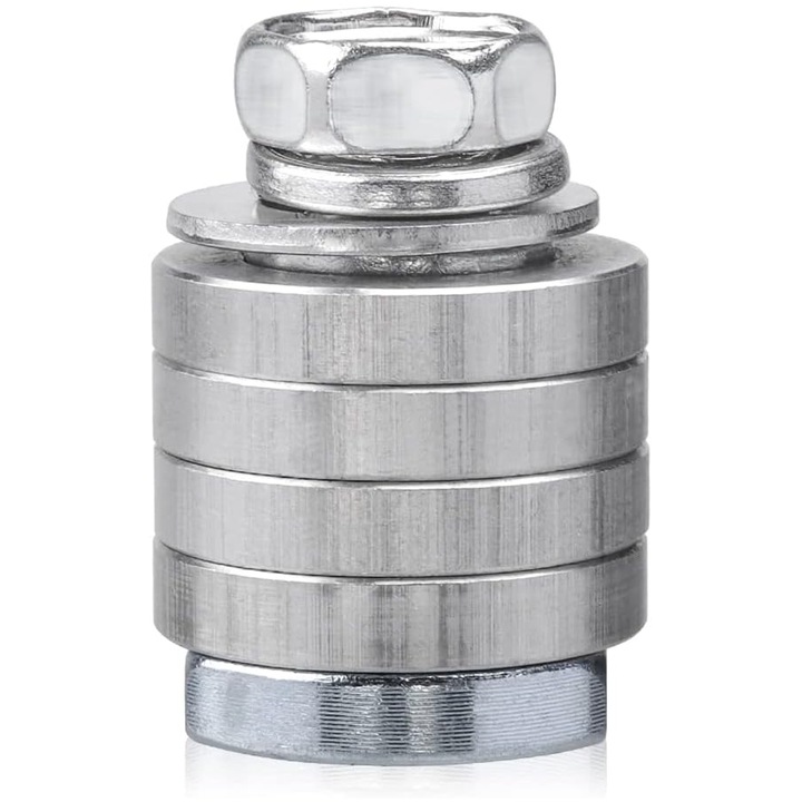 Adaptor M14 de discuri multiple pentru polizor unghiular, Hggzeg, Robust si durabil, Rezistente la abraziune, Usor de instalat si de utilizat, Metal, Diametrul axului de 22mm, 4.9 x 3.2 x 3.2cm, Argintiu