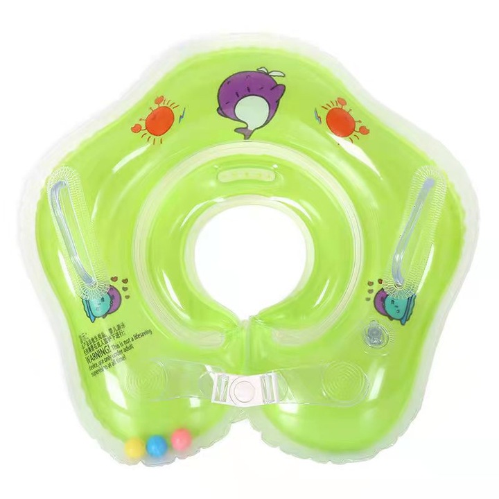 Baba nyak úszógumi, Baby Swimmer, Green, állító pántok a nyak körül, 0-24 hónap