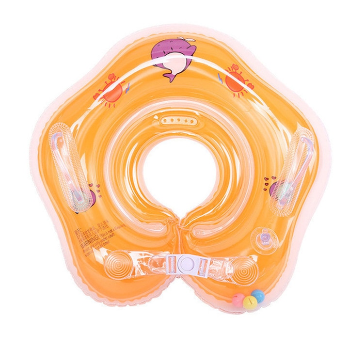 Baba nyak úszógumi, Baby Swimmer, Narancssárga, Állító pántok a nyak körül, 0-24 hónap