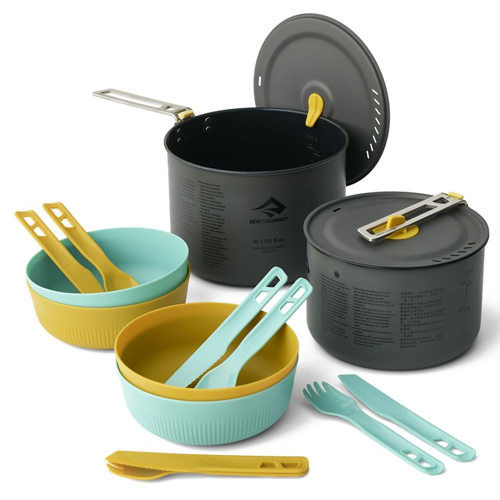 Set 14 piese gatit/vesela pliabile Sea to Summit Frontier Ultralight, multicolor