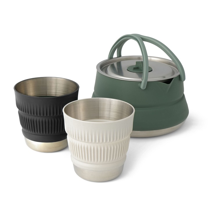 Set fierbator apa cu 2 pahare pliabile Sea to Summit Detour, 2 persoane, multicolor