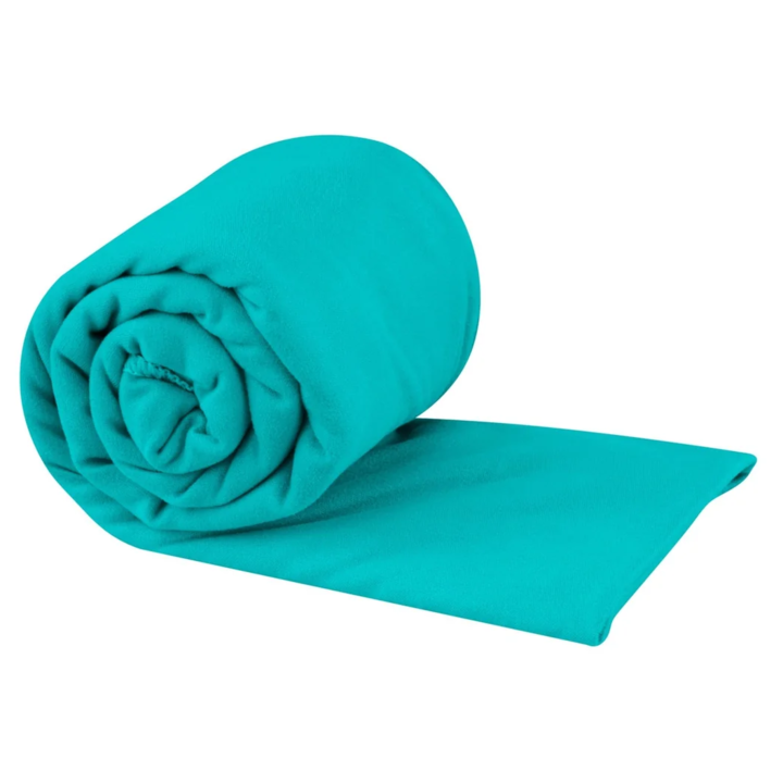 Sea to Summit poliészter törölköző, Dry+ Pocket L méret, 120x60 cm, baltic