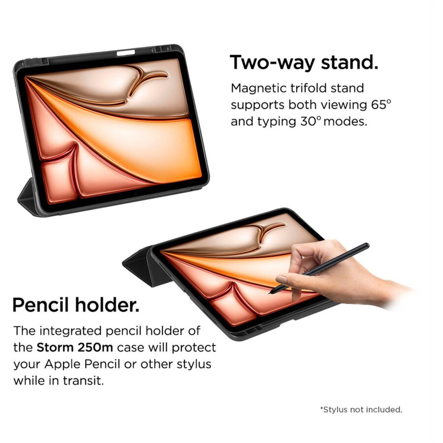Husa Eiger Storm 250m Stylus compatibila cu iPad Air 13 (2024) Black