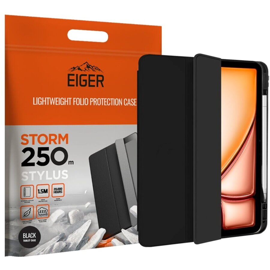 Husa Eiger Storm 250m Stylus compatibila cu iPad Air 13 (2024) Black