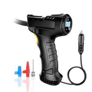Compresor Aer, Afisaj Digital, Portabil, Lumina LED, 120W, 10.3 bar, Priza Auto 12V, Anvelope, Saltele, Mingi, Negru