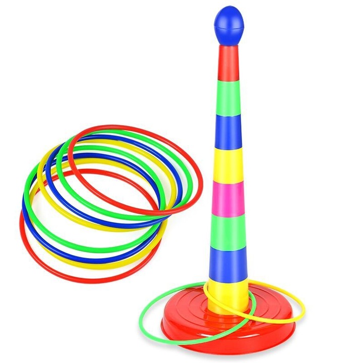 KkvoGmle интерактивен комплект играчки, пластмаса, рингове за хвърляне и чаши за подреждане, многоцветен, +3 години