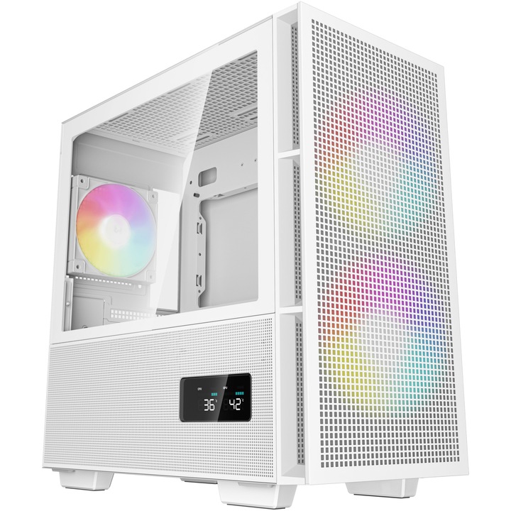 Компютърна кутия DeepCool CH360 DIGITAL ARGB, White