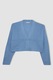 DeFacto, Cardigan crop cu decolteu in V, Albastru pastel, XS