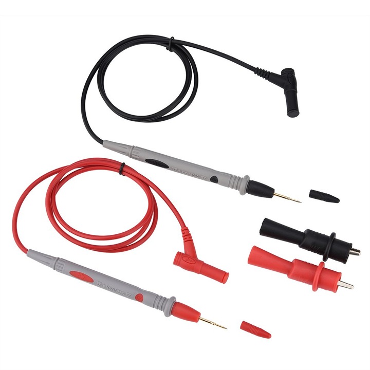 Set de sonde pentru multimetru Enforose, 1000V 20A, cabluri cu clipsuri crocodil si conector banana, 90cm