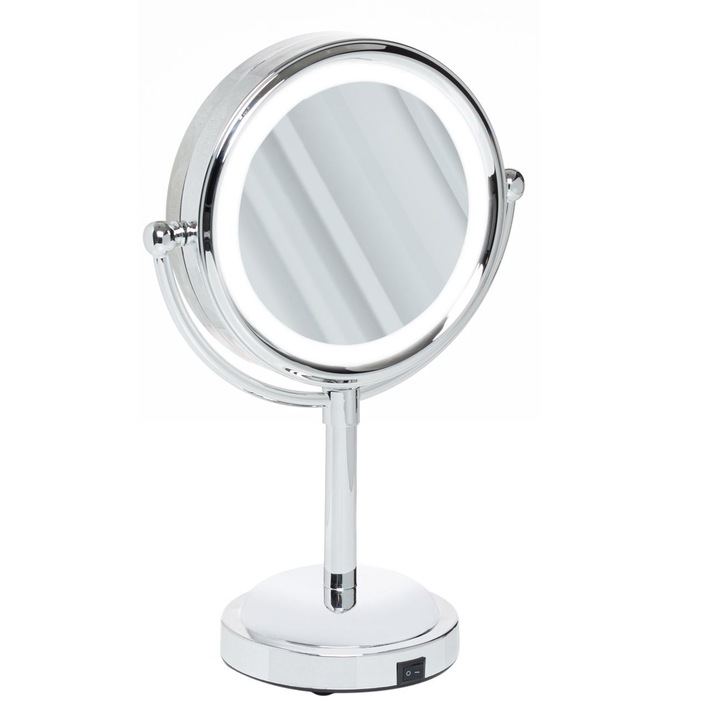 Oglinda dubla cu marire 3 x si 10 becuri LED Shopiens®, 15.2 cm