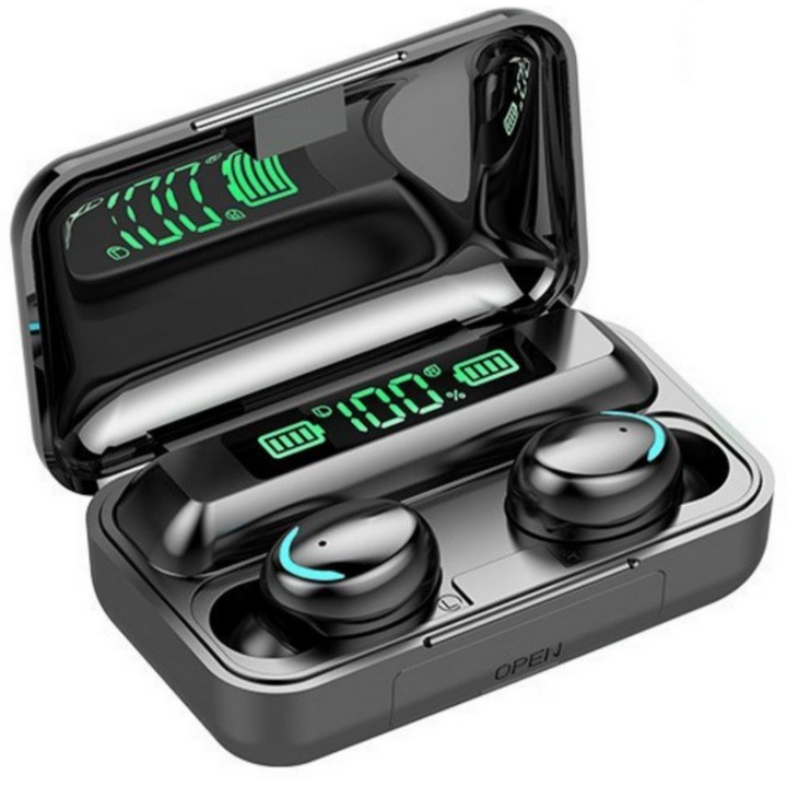Casti Bluetooth Wireless SDEPOT®, rezistente la apa, cu tehnologie BT 5.0, Alb
