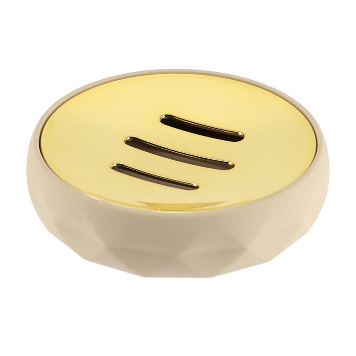 Savoniera, Tendance, Lorantos, Design Din Colectia Lorantos, Asigura Stabilitate, Forma Ergonomica, 49x13x3 cm, Auriu