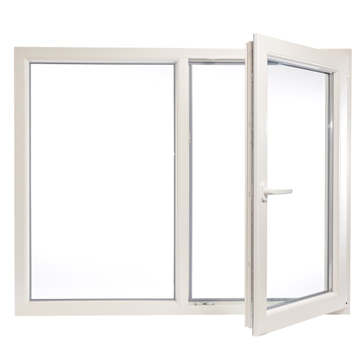 Fereastra PVC cu geam termopan, Barrier 75, 1460x1160 mm, profil Aluplast 70 mm, 2 canate, sticla 4LowE, oscilobatant dreapta, 5 camere, 2 garnituri