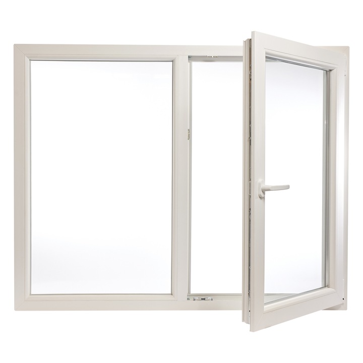 Fereastra PVC cu geam termopan, Barrier 70, 1460x1160 mm, profil Rehau 70 mm, 2 canate, sticla 4LowE, oscilobatant dreapta, 5 camere