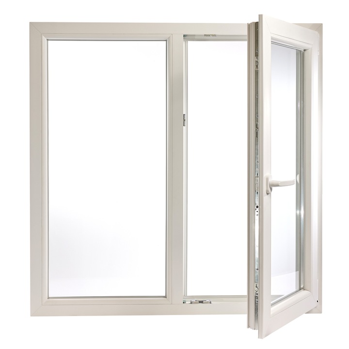 Fereastra PVC cu geam termopan, Barrier 75, 1160x1160 mm, profil Aluplast 70 mm, 2 canate, sticla 4LowE, oscilobatant dreapta, 5 camere, 2 garnituri