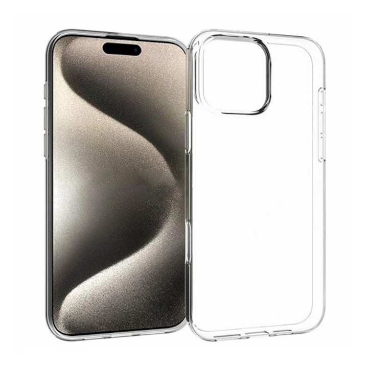 Gigapack szilikon mobiltelefon tok, ultravékony, átlátszó, kompatibilis: Apple iPhone 16 Pro Max