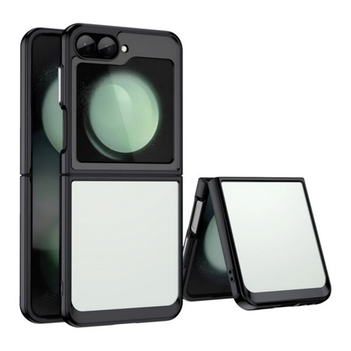 Gigapack szilikon mobiltelefon tok, ütésállóság, átlátszó hátlap, fekete, kompatibilis: Samsung Galaxy Z Flip7 FE, SM-F761, / Galaxy Z Flip6, SM-F741